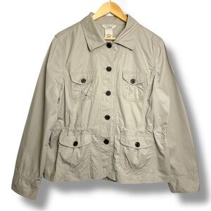 L.L. Bean Cotton Utility Jacket Tan Size 16